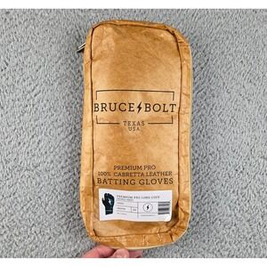 BRUCE BOLT Premium Pro Long Cuff Batting Gloves Adult Medium Green Leather